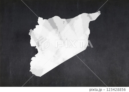 Map of Syria drawn on a blackboard Map of Syria drawn on a blackboard 123428856