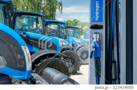 Hydrogen fuel cell agricultural tractors. Concept 123429080