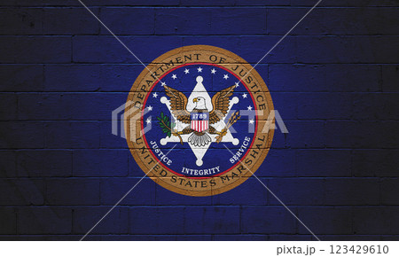 US Marshal Flag painted on a wall 123429610