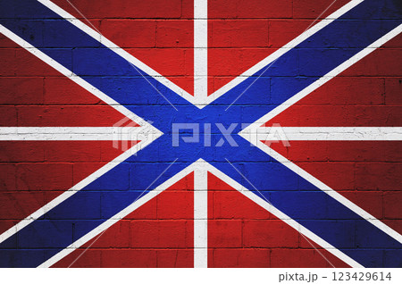 Russian Naval Jack Flag painted on a wall Russian Naval Jack Flag painted on a wall 123429614