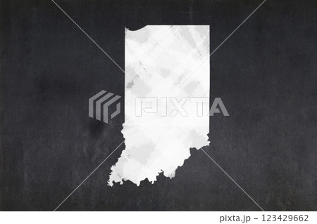 Map of the State of Indiana drawn on a blackboard 123429662