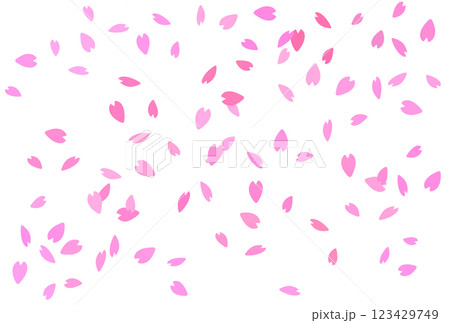風に舞う桜の花びらのイラスト素材 ピンク 花吹雪 風に舞う桜の花びらのイラスト素材 ピンク 花吹雪 123429749