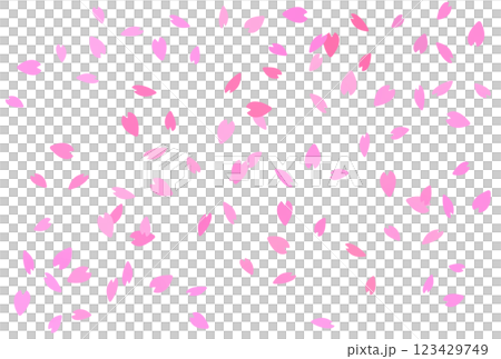 Illustration material of cherry blossom petals dancing in the wind Pink Flower storm 123429749