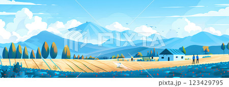 信州安曇野の風景-横長1 123429795