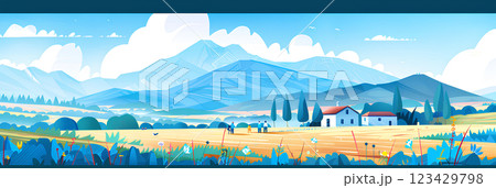 信州安曇野の風景-横長1 123429798