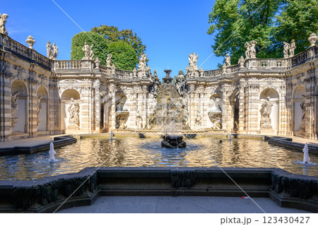 Zwinger palace complex with gardens, one of the most important buildings of the Baroque in Dresden, Germany Zwinger palace complex with gardens, one of the most important buildings of the Baroque in Dresden, Germany 123430427