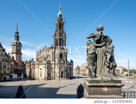Dresden Cathedral of the Holy Trinity (Katholische Hofkirche) at Theaterplatz in Dresden, Saxony, Germany Dresden Cathedral of the Holy Trinity (Katholische Hofkirche) at Theaterplatz in Dresden, Saxony, Germany 123430442