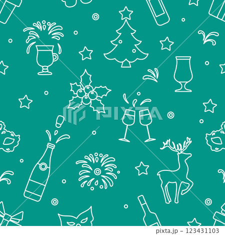 New year 2025 Christmas vector seamless pattern New year 2025 Christmas vector seamless pattern 123431103