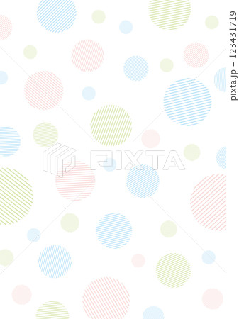 カラフルでシンプルな図形とストライプの背景イラスト 123431719