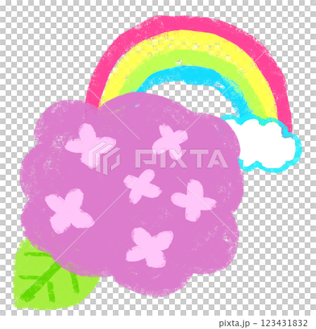 簡單的插圖,蠟筆觸感,繡球花季節 簡單的插圖,蠟筆觸感,繡球花季節 123431832