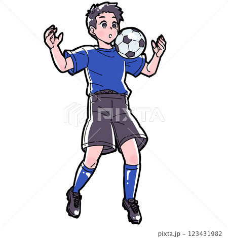 サッカーをする男の子のイラスト 123431982