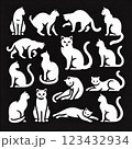 可愛い猫のシルエット 123432934