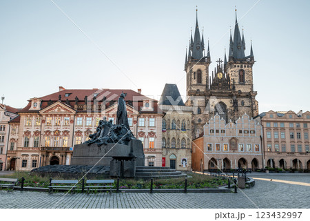 Old Town Square Staromestske namesti, historic square in the Old Town quarter of Prague, the capital of the Czech Republic 123432997