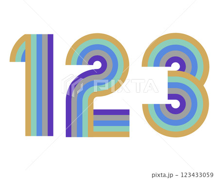 1,2,3 数字 ナンバー デザイン 虹 カラー3 1,2,3 数字 ナンバー デザイン 虹 カラー3 123433059