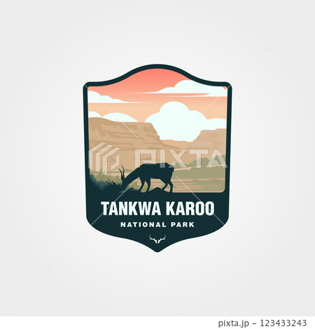 Silhouette of an antelope in the tankwa karoo national park. 123433243