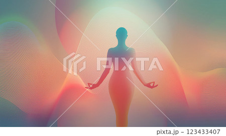瞑想する女性 アファメーションイメージ 瞑想する女性 アファメーションイメージ 123433407