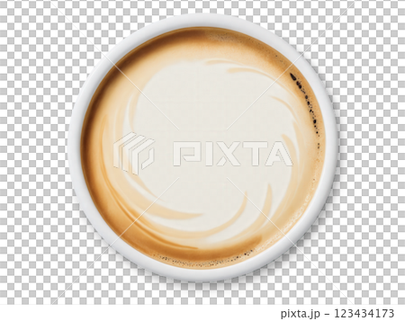 Cafe Bombon A Spanish coffee made with equal parts espresso and sweetened condensed milk. From above, the coffee has 123434173