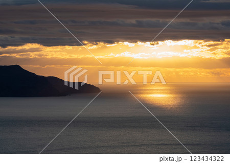 Amazing panoramic view of the sea sunset. 123434322