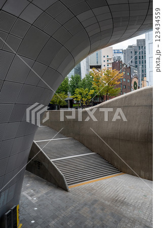 Dongdaemun Design Plaza landmark in Seoul, South Korea 123434559