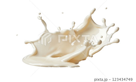 White cream drop levitating on white background 123434749