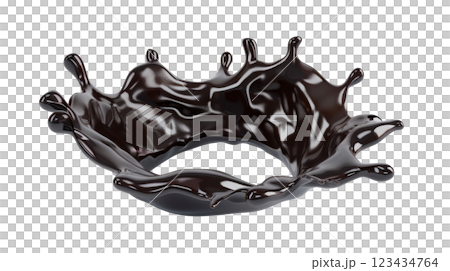 Realistic liquid chocolate long wave splash 123434764