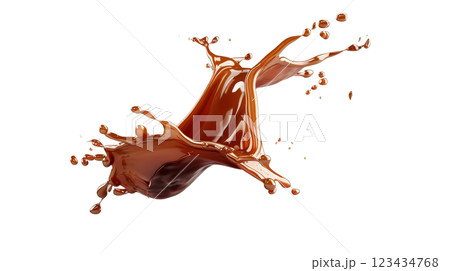 Caramel sauce splash isolated on white back 123434768