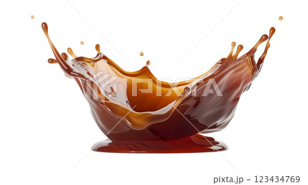 Caramel sauce splash isolated on white back 123434769