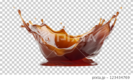 Caramel sauce splash isolated on white back 123434769