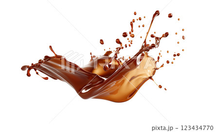 Caramel sauce splash isolated on white back 123434770