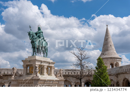 Fisherman Bastion monument in Buda Castle in Budapest Hungary 123434774