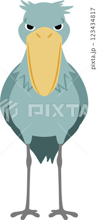 真正面のハシビロコウのイラスト 123434817