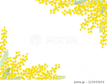 ミモザのフレーム_ベクターイラスト 123435014