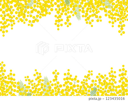 ミモザのフレーム_ベクターイラスト 123435016