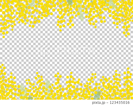 ミモザのフレーム_ベクターイラスト 123435016