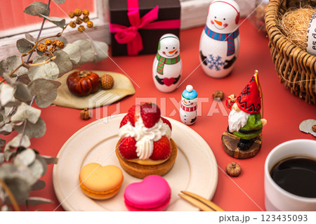 クリスマスを家族でお祝いするイメージ 123435093