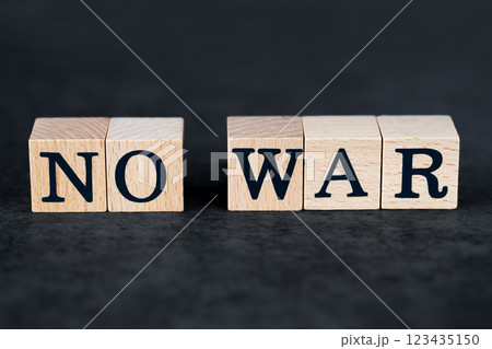 No war text on wooden cubes 123435150