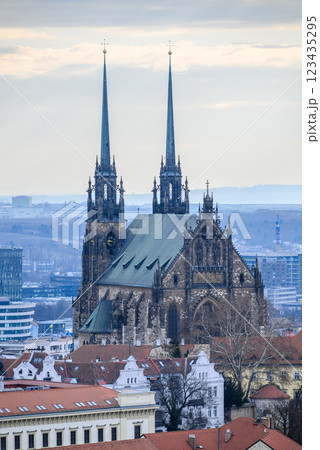 Cathedral of Saints Peter and Paul, Roman Catholic cathedral on the Petrov hill in Brno, Czech Republic 123435295