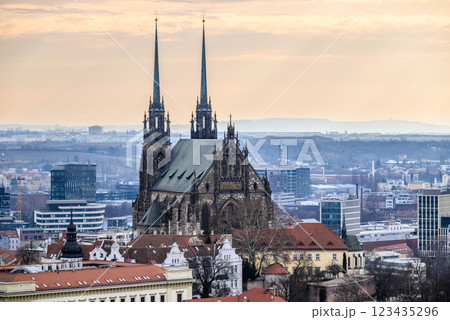 Cathedral of Saints Peter and Paul, Roman Catholic cathedral on the Petrov hill in Brno, Czech Republic 123435296