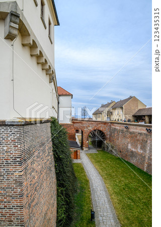 Spilberk Castle, historic fortress on a hilltop above downtown Brno, South Moravian region of the Czech Republic 123435315
