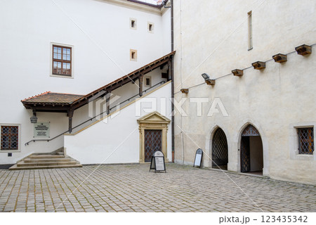 Spilberk Castle, historic fortress on a hilltop above downtown Brno, South Moravian region of the Czech Republic Spilberk Castle, historic fortress on a hilltop above downtown Brno, South Moravian region of the Czech Republic 123435342