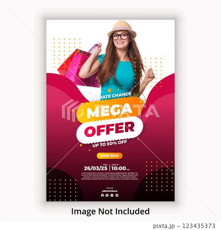 vector modern sale banner template with mega offer vector modern sale banner template with mega offer 123435373