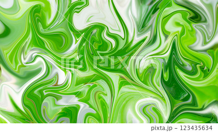 緑色　ボタニカル緑オーガニックイメージ背景イラスト　マーブル模様テクスチャー素材　　　植物　自然 123435634