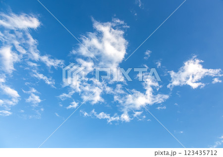 天空の青空に浮く雲の造形【背景素材】 123435712