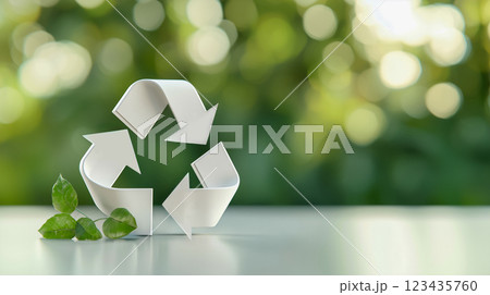 環境に優しいリサイクル施設のコンセプト 123435760