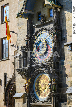 Detail of the Prague Astronomical Clock, attached to the Old Town Hall in Prague, the capital of the Czech Republic Detail of the Prague Astronomical Clock, attached to the Old Town Hall in Prague, the capital of the Czech Republic 123436049