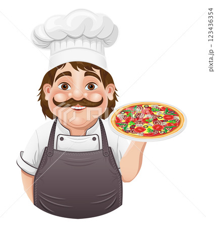chef man preparing dishes and food in the kitchen vector illustration chef man preparing dishes and food in the kitchen vector illustration 123436354
