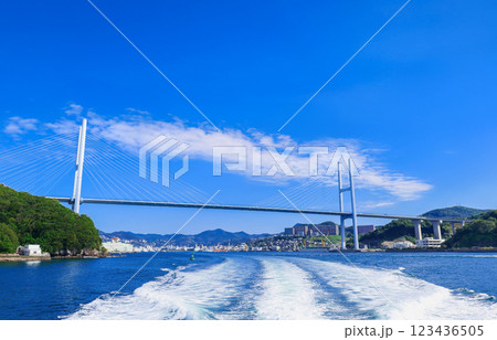 長崎湾　女神大橋 123436505