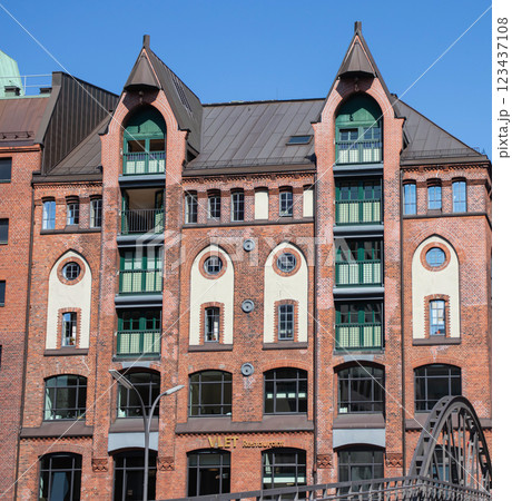 Famous Speicherstadt watehouse district. Real estate investment concept. 123437108