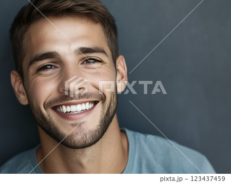 AI生成画像　髭を生やした白人男性のバストアップのポートレート 123437459