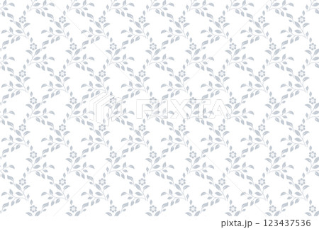 Flower pattern. Seamless white and gray ornament. Graphic vector background 123437536